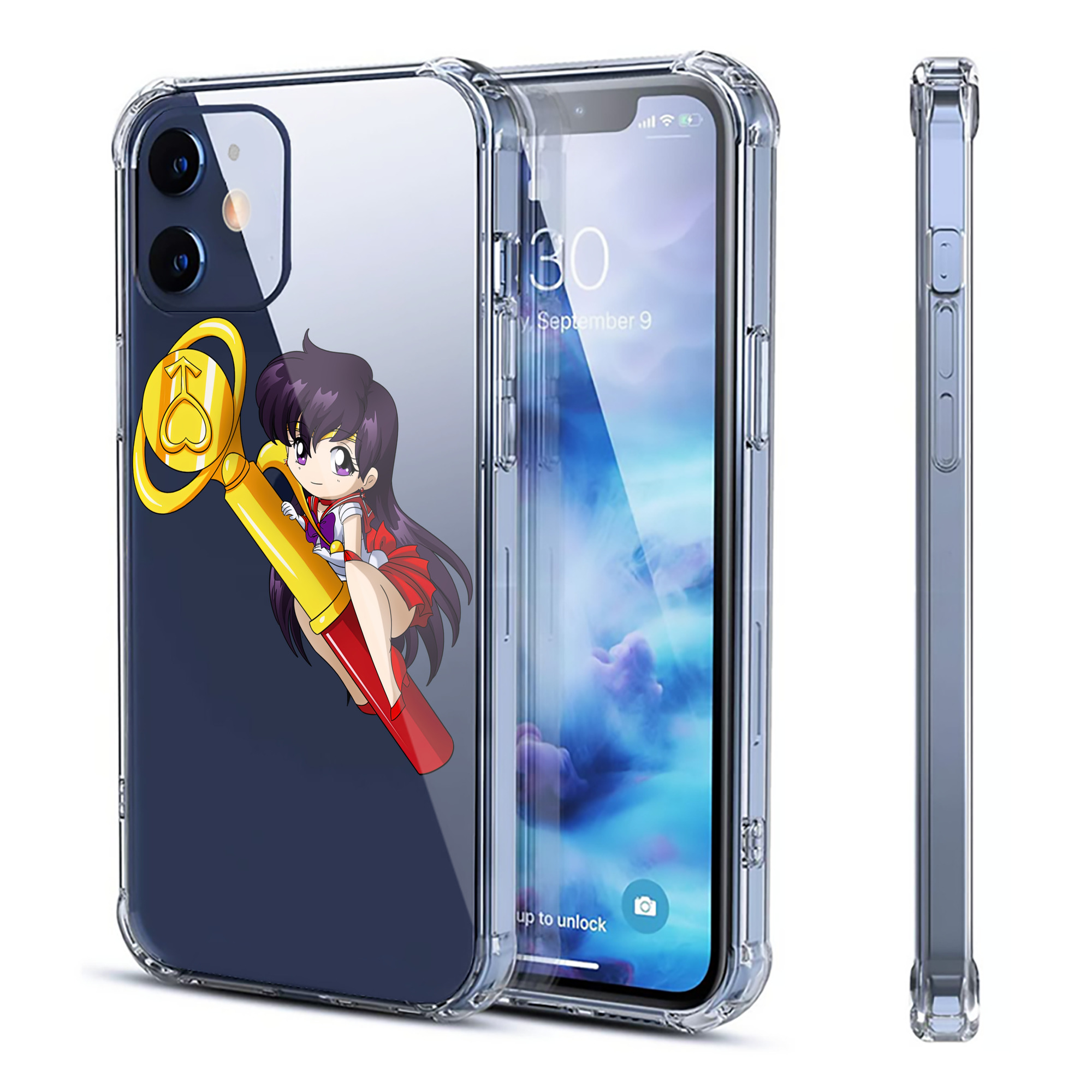 （画像用） 美少女戦士セーラームーン 火野レイ ひの レイ Sailor Moon Hino Rei （セーラーマーズ,Sailor Mars） 【iPhone 12シリーズ対応】透明スマホケース（クリアソフトケース）
